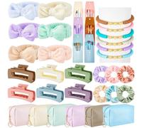 Zeyune 36 Pcs Gifts Sets Bulk for Teen Tween Women Preppy Makeup Bags Set Hair Pin Scrunchies Headbands Bracelets Preppy Party Favors Trendy Stuff Gifts for Women Friend 2025 Graduation Gift Birthday