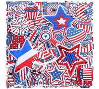 Zeyune 72 Pcs 4th of July Iron on Patches 250th Anniversary Patriotic Memorial Day Iron on Hat Patch Embroidered Red White and Blue America Flag Appliques Sew on for Trucker Hat Backpack Clothes