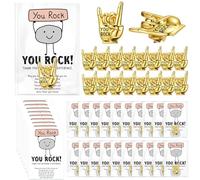 Zeyune Employee Appreciation Gifts Bulk Inspirational You Rock Employee of the Month Lapel Pins with Thank You Cards Bags Recognition Gifts for Coworker Staff Teacher Team, metal, coated paper, opp