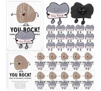 Zeyune Employee Appreciation Gifts Bulk You Rock Pins Valentine's Day Gifts for Work Team Employees Coworker Office Staff Employee of The Month Lapel Pin Thank You Cards Bags, 2.76 x 4.72 inches bag