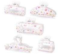 Zeyune Floral Hair Claw Clip Large Something Before I Do Decoration Aesthetic Assorted Square Big Open Shape Hair Clip for Women Wedding Baby Shower Bridal Shower Bachelorette Party
