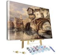 ZEYUPAIN Paint by Number for Adults,Painting by Joseph Mallord William Turner Welsh Bridge at Shrewsbury Framed and Easel Paint by Numbers for Adults Beginner, DIY Painting by Numbers