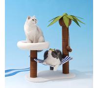 ZEZE Coconut Cat Scratching Post, Vertical Durable Scratcher, Cat Claw Grinding Toy