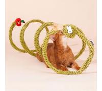 ZEZE Forest Snake Spiral Cat Tunnel Toy with Catnip, Bell & Hanging Teasers, Foldable Interactive Plush Tunnel for Indoor Cats