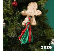 ZEZE Gingerbread Man Dog Toy with Rope