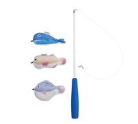 ZEZE Interactive Cat Toys: Retractable Wand Simulates Fish Movement, 3 Pieces with Natural Catnip Refillable