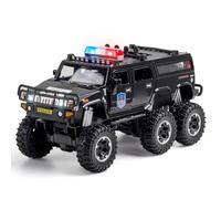 ZEZEFUFU 1:32 H2 Police Pickup Car Model, Sound and Light Diecast Vehicle with Pull Back Function, Alloy Tactical Law Enforcement Model Car for Collection Display