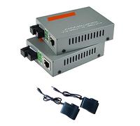 ZEZEFUFU 3km Gigabit Single-Mode Fiber Ethernet Media Converter with 2PCS Ower Adapter, 10/100M/1000M Optical Transceiver HTB-GS-03 Single Fiber SC Port External Power Supply