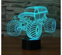ZEZEFUFU 7 Color Change Abstractive 3D Illusion Light Lamp Monster Tractor for Boys Night Light for Kids