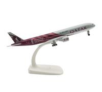 ZEZEFUFU Alloy Qatar World Cup B777 Airplane Model Simulation Aircraft Plane Model 1/400 Scale 20CM for Collection Gift