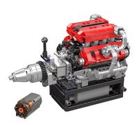 ZEZEFUFU V8 Engine Model Kit Engineering Model Building Block Toy Creative Engine Building Kit for Collection