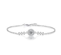 ZEZEZ 1 Carat Moissanite Diamond Women's Bracelet - Exquisite Fine Polished S925 Sterling Silver Handmade Jewelry Gift for Her
