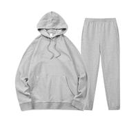 ZEZEZ Fashion Brand D T Foam Printed Tracksuit Set for Men and Women, Hooded Jacket and Trousers, Hoodie, Fleece Hoodie Set (Light Gray 2 Pieces, M)