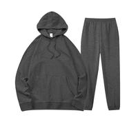 ZEZEZ Fashion Brand D T Foam Printed Tracksuit Set for Men and Women, Hooded Jacket and Trousers, Hoodie, Fleece Hoodie Set (Black Gray 2 Pieces, XL)