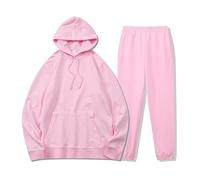 ZEZEZ Fashion Brand D T Foam Printed Tracksuit Set for Men and Women, Hooded Jacket and Trousers, Hoodie, Fleece Hoodie Set (Pink 2 Pieces, S)