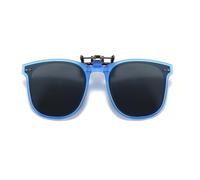 ZEZEZ Kids Clip-On Polarized Sunglasses S28, UV400 Foldable Flip-Up TAC Lens, Sun Protection for Children 3-12, Portable Case Included(Blue)