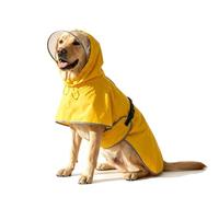 ZEZEZ Waterproof Dog Raincoat with Reflective Stripes, Harness Hole, Adjustable Drawstring - for Small to Large Dogs(Yellow,2XL 7.5 - 12.5 kg)