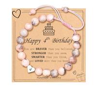 ZEZHOMCHI 3-21 Year Old Girls Birthday Gifts,Natural Stone Charm Bracelet Sweet Christmas Gift for Teen Girls Daughter Granddaughter Niece, Middle, Stainless Steel, no gemstone