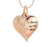 ZEZILE Always In My Heart Customized Cremation Pendant Necklace With Heart Small Urns For Human/Pet Ashes Openable Pendants Jewelry