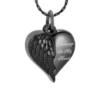 ZEZILE Always In My Heart Customized Cremation Pendant Necklace With Heart Small Urns For Human/Pet Ashes Openable Pendants Jewelry