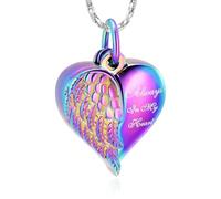 ZEZILE Always In My Heart Customized Cremation Pendant Necklace With Heart Small Urns For Human/Pet Ashes Openable Pendants Jewelry