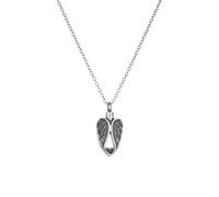 ZEZILE Angel Wings Heart Cremation Necklace - Stainless Steel Urn Pendant for Human Ashes, Memorial Jewelry to Loved Ones