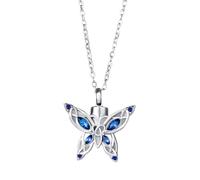 ZEZILE Butterfly Ash Holder Urn Pendant Necklace Stainless Steel Cremation Jewelry with 20" Chain Filling Kit