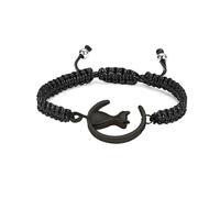 ZEZILE Cat Cremation Urn Bracelet for Pet Ashes Braided Rope Adjustable Bangle Stainless Steel Urn Bangle Memorial Jewelry