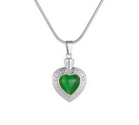 ZEZILE Cat's Heart Cremation Necklace - Stainless Steel Urn Pendant for Human Ashes, Memorial Jewelry Keepsake