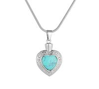 ZEZILE Cat's Heart Cremation Necklace - Stainless Steel Urn Pendant for Human Ashes, Memorial Jewelry Keepsake