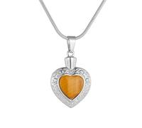 ZEZILE Cat's Heart Cremation Necklace - Stainless Steel Urn Pendant for Human Ashes, Memorial Jewelry Keepsake