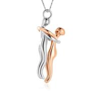 ZEZILE Couple Snuggle Hug Cremation Jewelry Charm Pendant Keepsake Urns Necklace for Ashes Stainless Steel Memorial For Lover's Gift