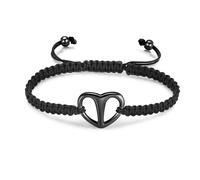 ZEZILE Cremation Bracelet for Ashes Heart Urn Bracelet Adjustable Weave Keepsake Memorial Urn Jewelry for Women Men Ashes Bracelet Gift