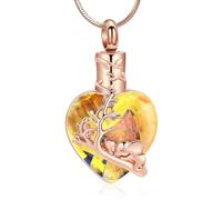 ZEZILE Cremation Jewelry Blue Heart Urn Ashes Necklace for Women Elephant Pendant Ashes Keepsake Holder
