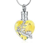 ZEZILE Cremation Jewelry Blue Heart Urn Ashes Necklace for Women Elephant Pendant Ashes Keepsake Holder