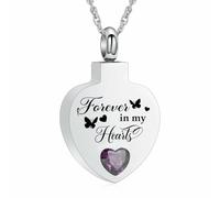 ZEZILE Cremation Jewelry Butterfly Heart Urn Necklace for Ashes for Women Men Pendant Memorial Keepsake Jewellery Forever in My Heart
