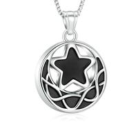 ZEZILE Cremation Jewelry for Ashes Moon Urn Necklaces for Ashes Stainless Steel Keepsake Memorial Pendant Locket