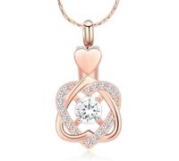 ZEZILE Cremation Jewelry Heart Urn Ashes Necklace for Women Memorial Ashes Keepsake Necklace of Loved One