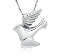 ZEZILE Cremation Jewelry Peace Dove Urn Necklace for Ashes Stainless Steel Ash Pendant for Women Men Keepsake Jewelry Memorial Necklace