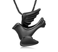 ZEZILE Cremation Jewelry Peace Dove Urn Necklace for Ashes Stainless Steel Ash Pendant for Women Men Keepsake Jewelry Memorial Necklace