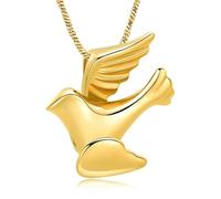 ZEZILE Cremation Jewelry Peace Dove Urn Necklace for Ashes Stainless Steel Ash Pendant for Women Men Keepsake Jewelry Memorial Necklace