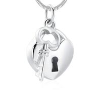 ZEZILE Cremation Jewelry Urn Necklaces for Ashes Stainless Steel Key with My Heart Urn Pendant Memorial Ash Holder Keepsake Gift