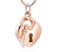 ZEZILE Cremation Jewelry Urn Necklaces for Ashes Stainless Steel Key with My Heart Urn Pendant Memorial Ash Holder Keepsake Gift