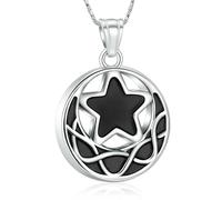 ZEZILE Cremation Necklace for Ashes Moon Star Charm Cremation Urn Pendant Ashes Memorial Necklace for Woman