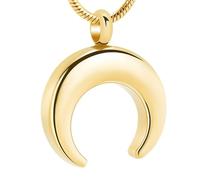 ZEZILE Cremation Necklace Moon Urn Jewelry for Ashes Stainless Steel Ash Pendant Moon Memorial Jewelry Keepsake Necklace for Women Men