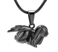 ZEZILE Cremation Necklace Pendant Urn Rabbit Shape Four Colors can Be Jewelry for Ashes