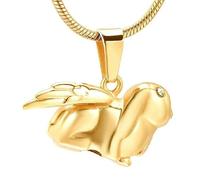 ZEZILE Cremation Necklace Pendant Urn Rabbit Shape Four Colors can Be Jewelry for Ashes