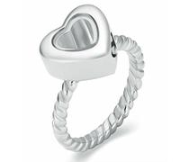 ZEZILE Cremation Rings for Ashes Glass Heart Shape Urns Finger Ring Stainless Steel Human Pets Ashes Holder Keepsake Urn Jewelry