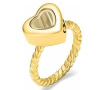 ZEZILE Cremation Rings for Ashes Glass Heart Shape Urns Finger Ring Stainless Steel Human Pets Ashes Holder Keepsake Urn Jewelry
