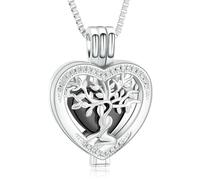 ZEZILE Cremation Urn Necklace for Ashes of Loved One Tree of Life Heart Memorial Ash Pendant Keepsake Jewelry for Women Men
